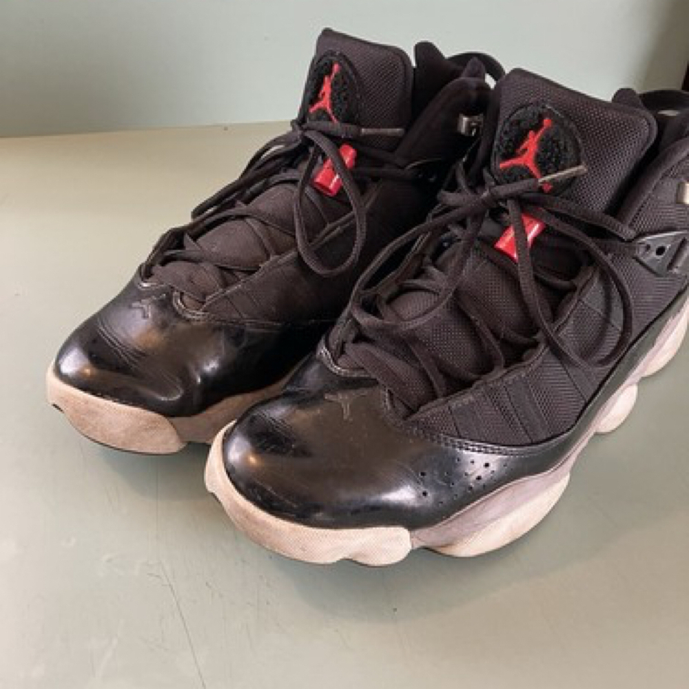 Size 10.5 Air Jordan 6 Rings High Black Cement